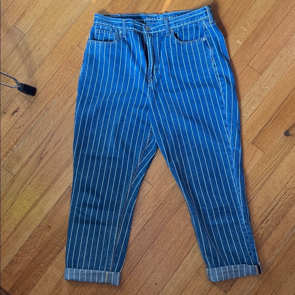 American Eagle Striped Mom Jeans